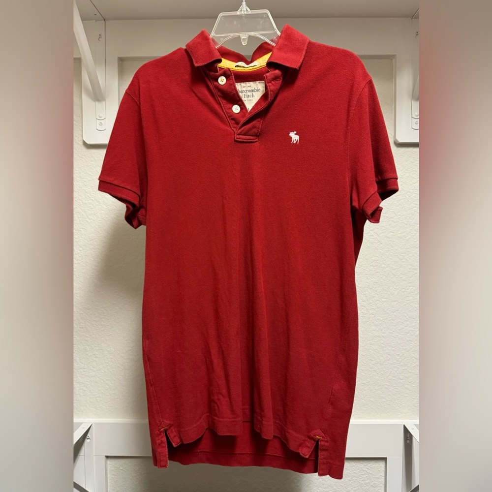 Abercrombie red classic fit short sleeve polo